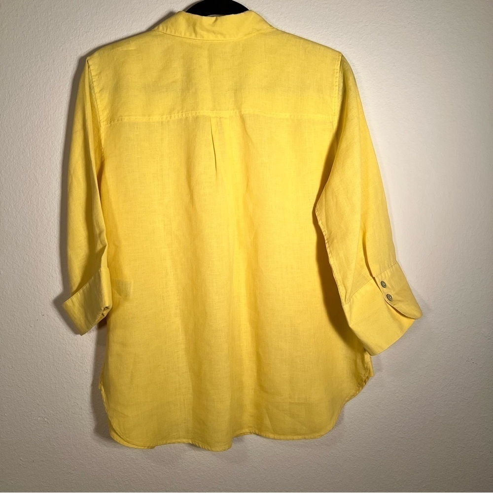 Chico's Yellow Button Down Shirt Size Medium - Picture 7 of 12